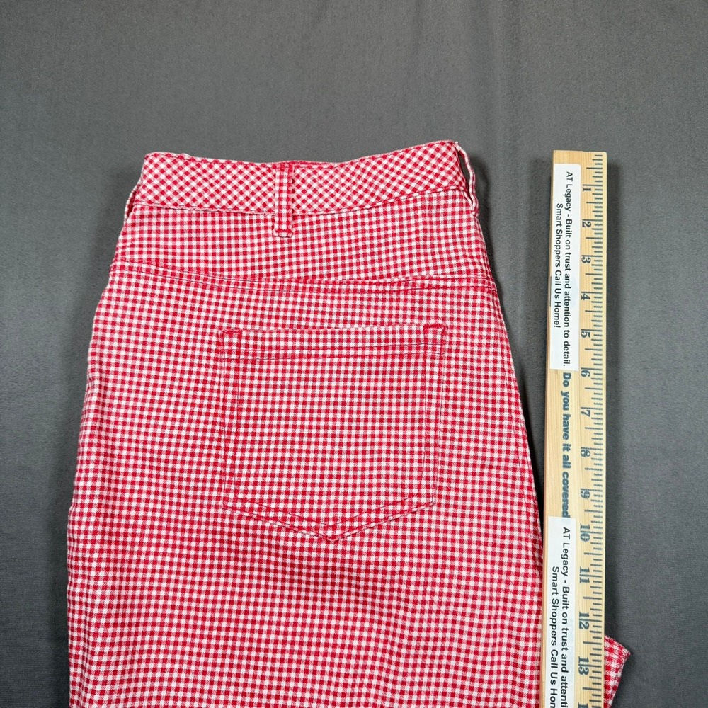 DG2 by Diane Gilman Womens 16WP Red Gingham Check Straight Leg Pants Casual - Picture 15 of 16